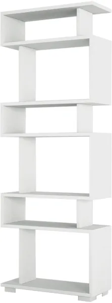 FUNZI LIVING Block Bücherregal, mit 6 Fächern - weißes Melamin
