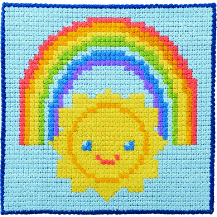 Permin Stickset Kinderleinwand Sonne 25x25cm