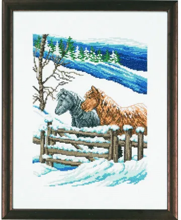 Permin Stickset Bild Winter Fold 29x37cm