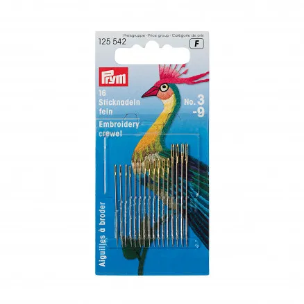 Prym Sticknadeln Stahl Silber Gr. 3-9 - 16 Stk.