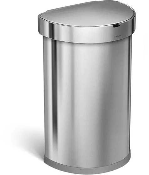 Simplehuman 45L halb-runder Sensor-Mülleimer, gebürstet